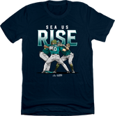 SEA us Rise Seattle Baseball Rally shirt Navy In The Clutch
